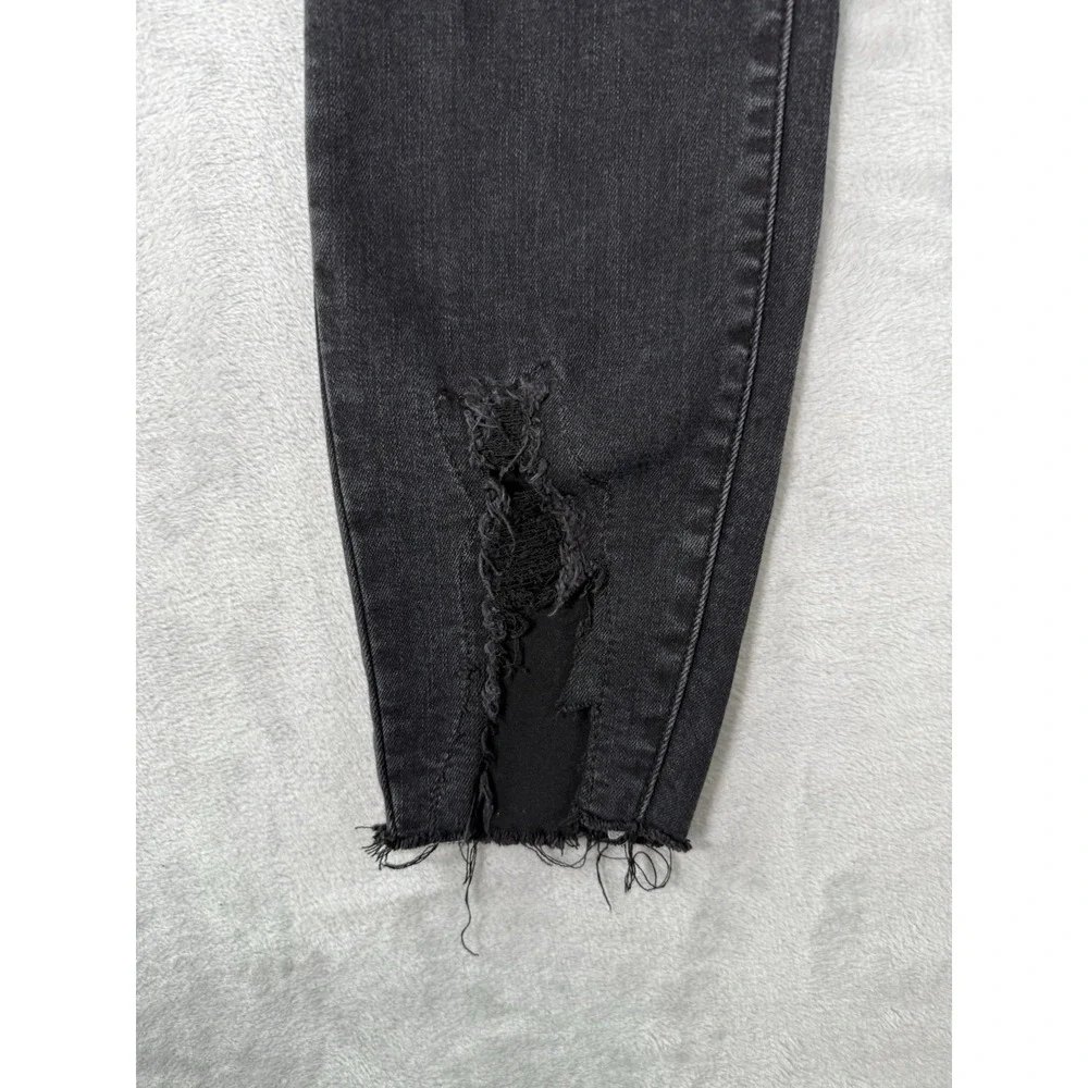 Judy Blue‎ Jeans Womens 11/30 Black Destroyed Mid Rise Skinny